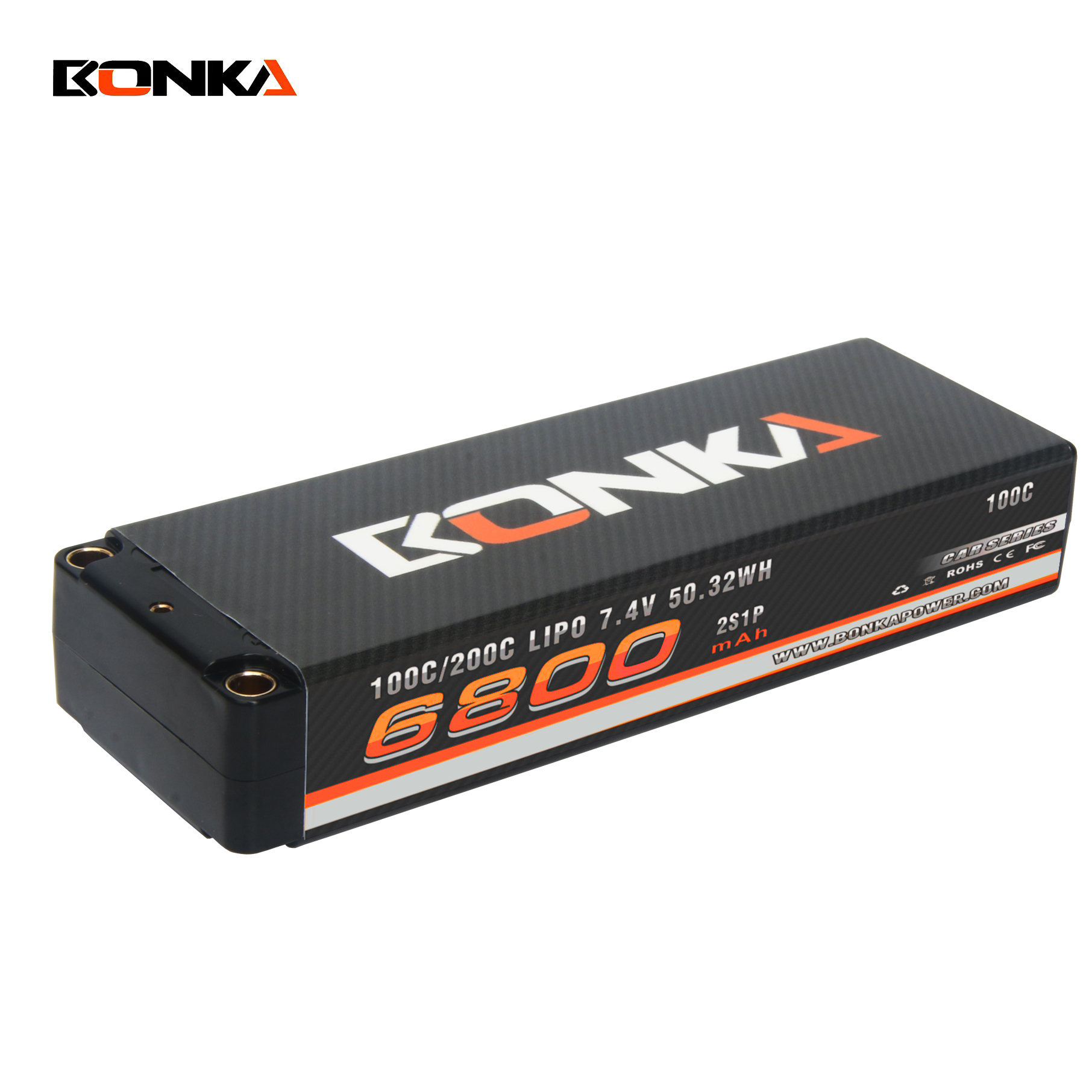 BONKA 6800mAh 100C 2S 7.4V Hardcase Lipo Battery
